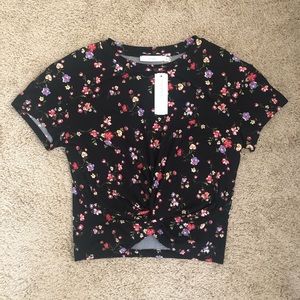 Tamara Cropped Knot Front Knit Top